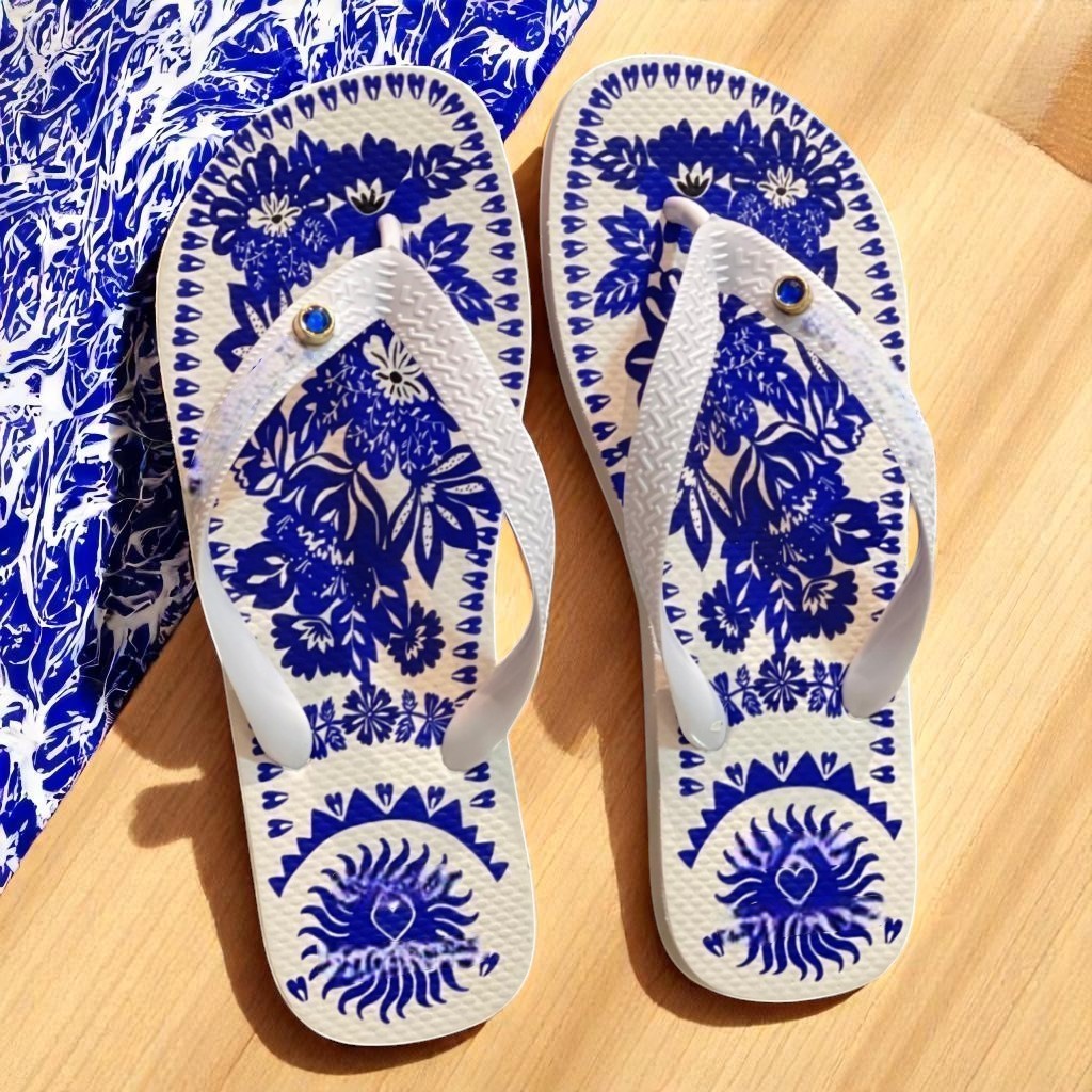 Chinelo Feminino de dedo, confortavel  Inspirado na Farm  Estampa Exclusiva