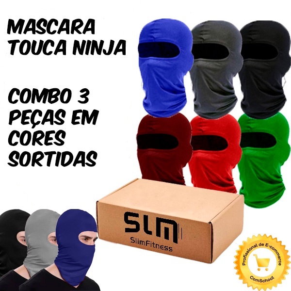 Kit com 3 Toucas Ninja Estilo Balaclava para Moto 