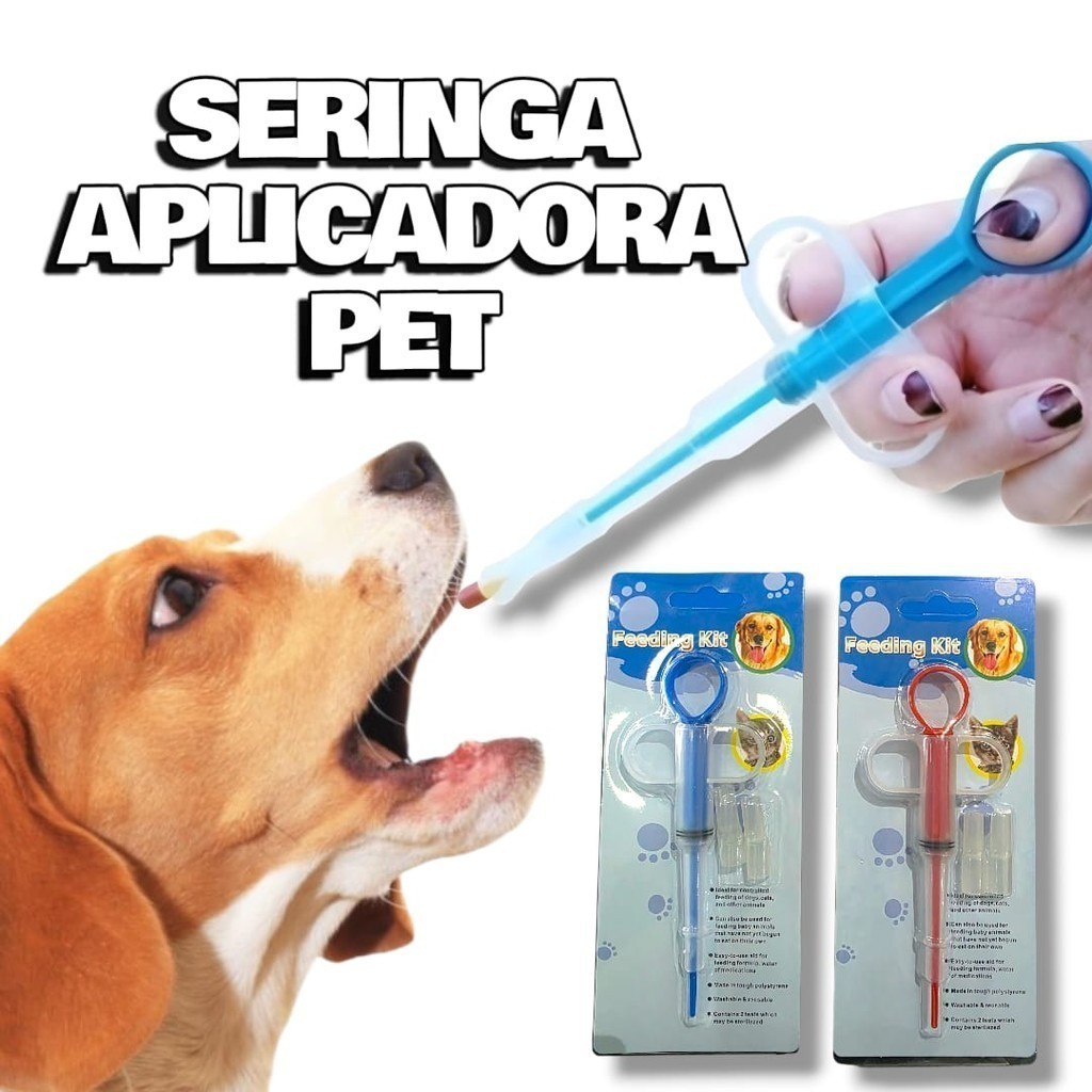 Aplicadora de Medicação Pet  Reutilizável, Seringa para Cachorro e Gato