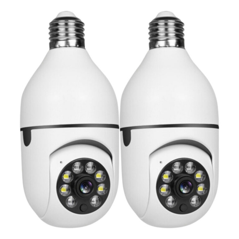 Kit 2 Câmeras De Segurança Lâmpada 360 WiFi IP 