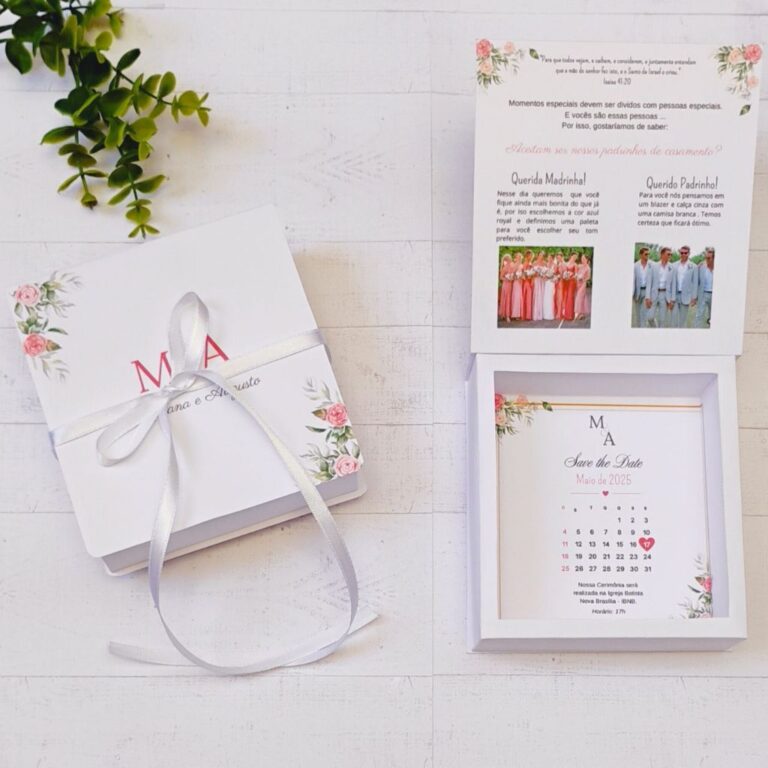 Caixa Convite para Padrinhos Modelo Gravata Caixa 