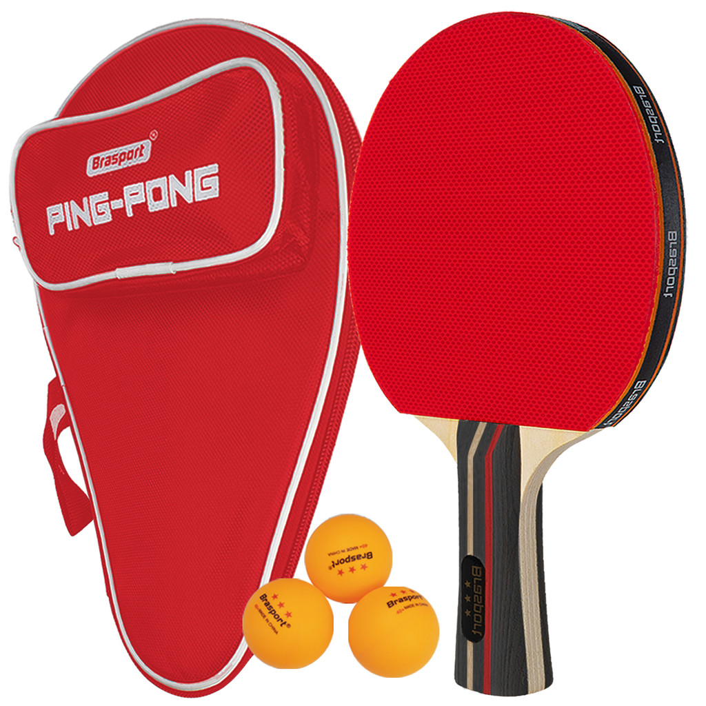 Raquete de Ping Pong Tenis De Mesa Profissional 3 Bolinhas 3 Estrelas Raqueteira Case Bolsa Capa