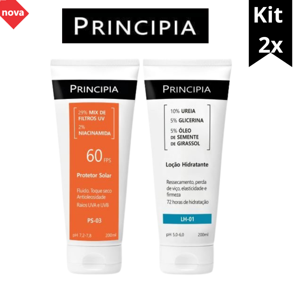 Kit Principia Cuidados com o Corpo Protetor Solar Ps-03 + Loção Hidratante LH-01