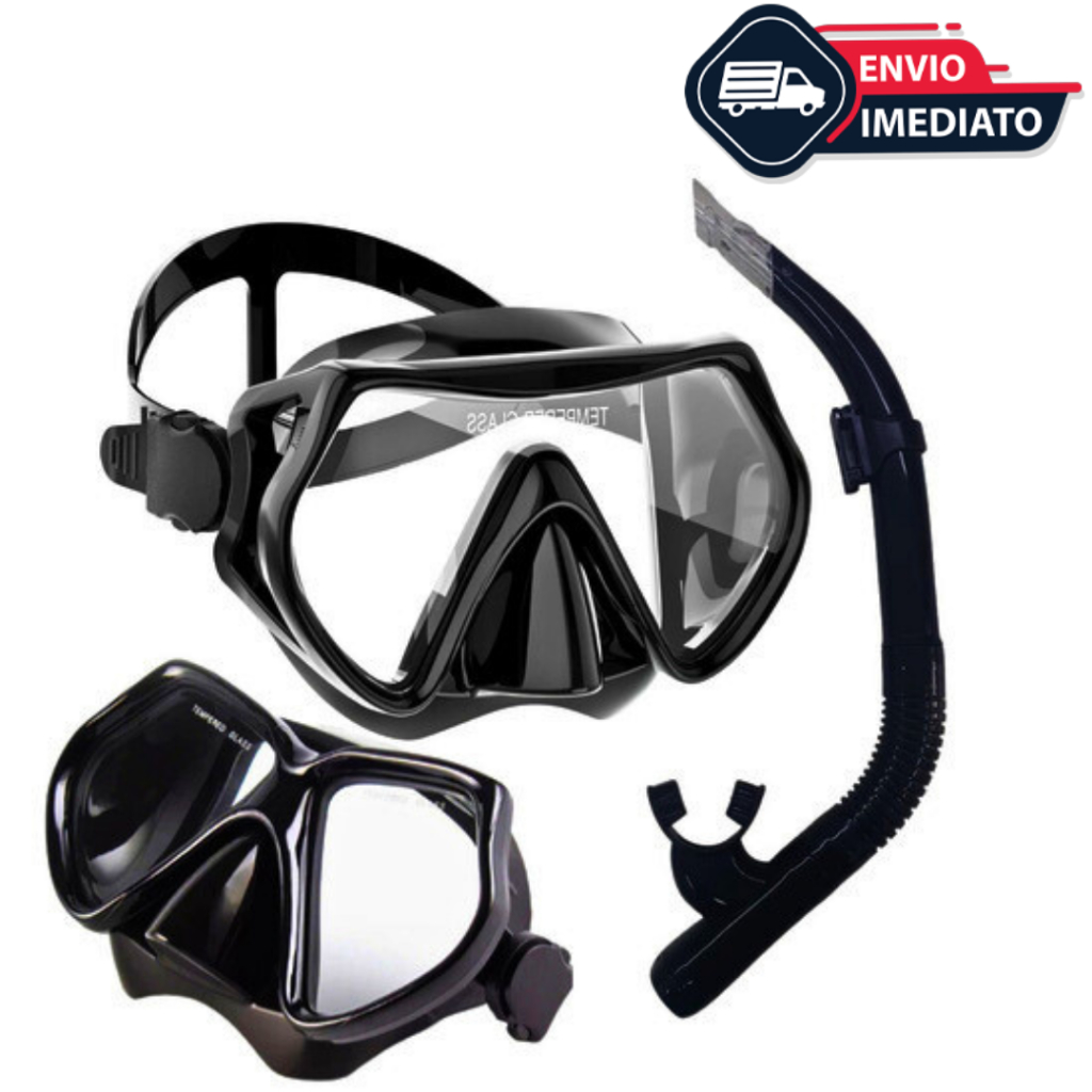 Máscara de Mergulho e Snorkel Profissional Óculos de Natação Ajustáveis para Praia e Piscina