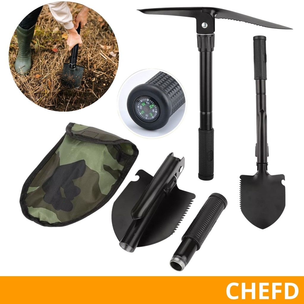 Pá Portátil Dobrável Militar: Resistente, Multiuso e Ideal para Emergências e Camping