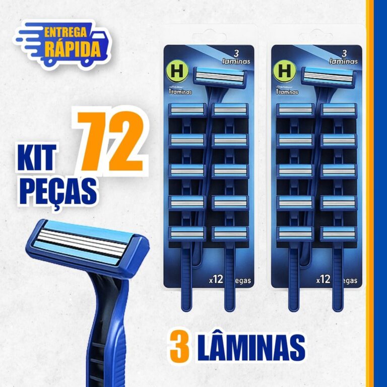 72 Prestobarba Aparelho Barbear 3 Lâmina Fita Lub