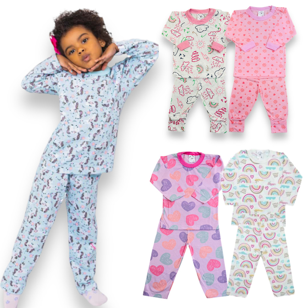 Pijama Frio Inverno PMG 123 Infantil Bebê PMG 123 Feminino Menina