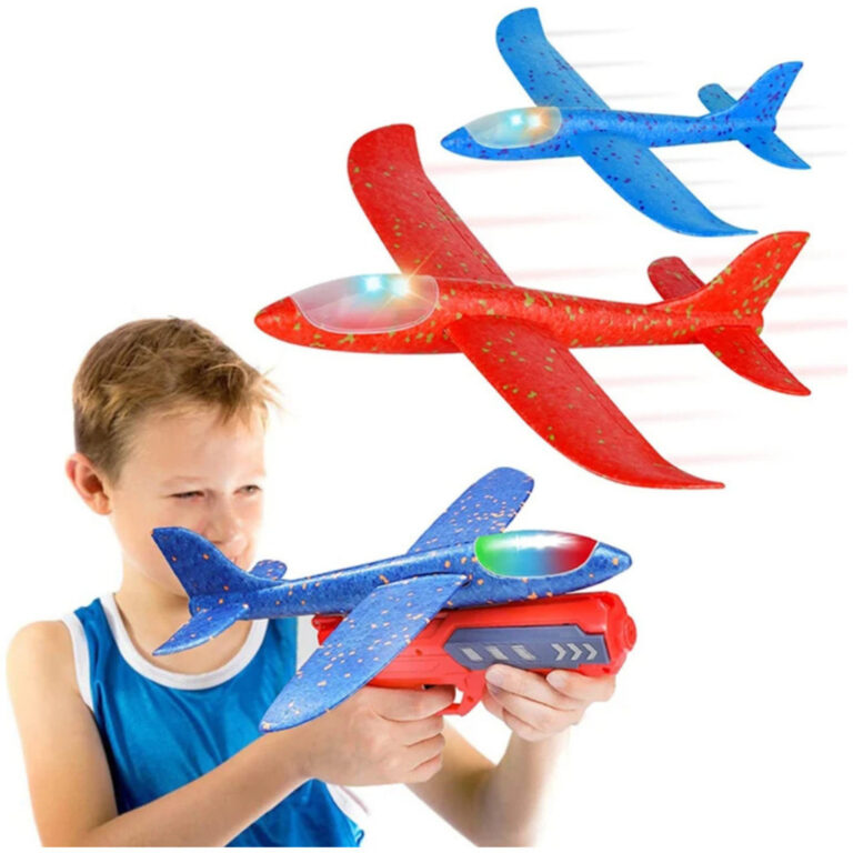 Lançador De Avião Com Luz Planador Brinquedo Inf