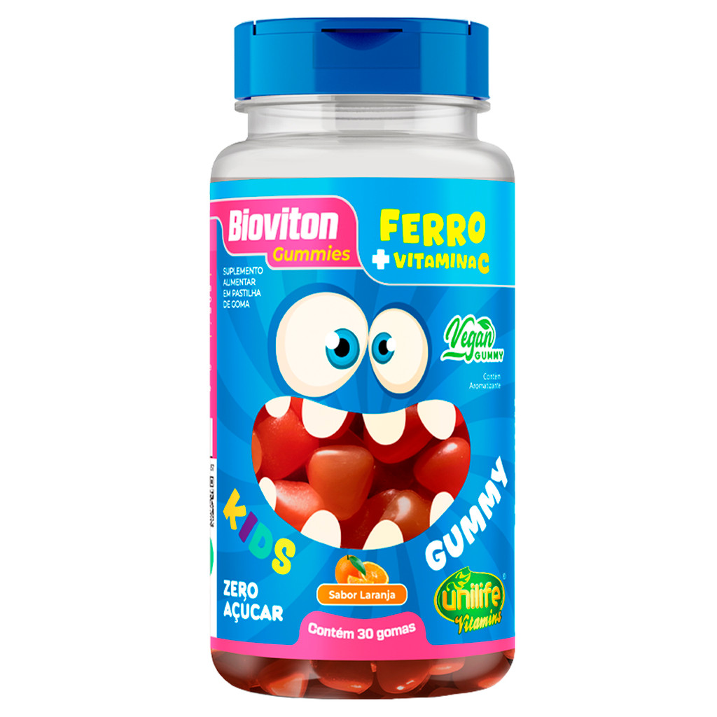 Gummy Kids Ferro + C Unilife 30 gomas Laranja
