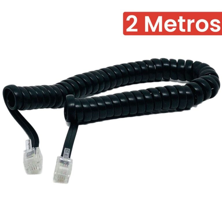 Cabo Telefone Espiral 2 Metros Preto
