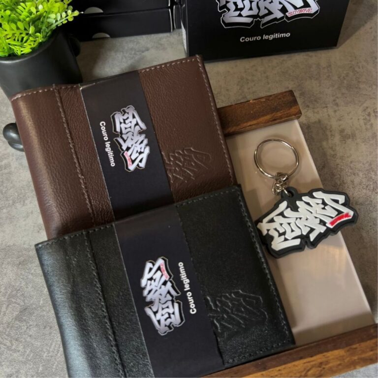 Presente Carteira Masculina Couro Com Chaveiro Cor