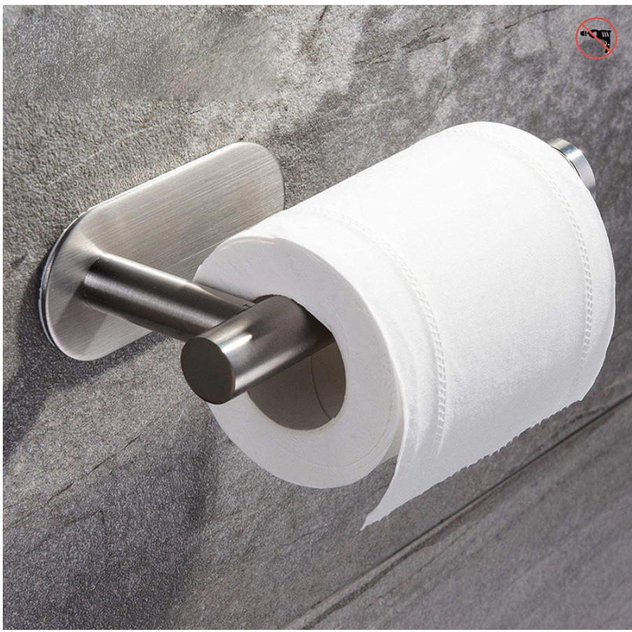 Porta Papel Higiênico Suporte Auto Adesivo Aço Inox Cromado Para Parede Banheiro LR-0046/a