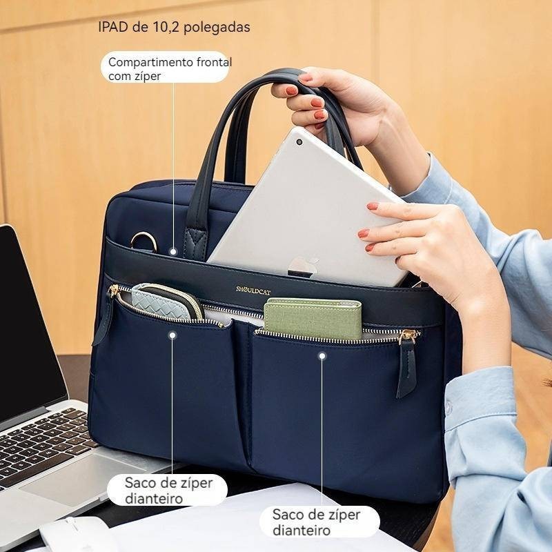 Bolsa para Notebook14/15.6 Transversal Feminina  Multiuso para Trabalho Impermeável Reforçada