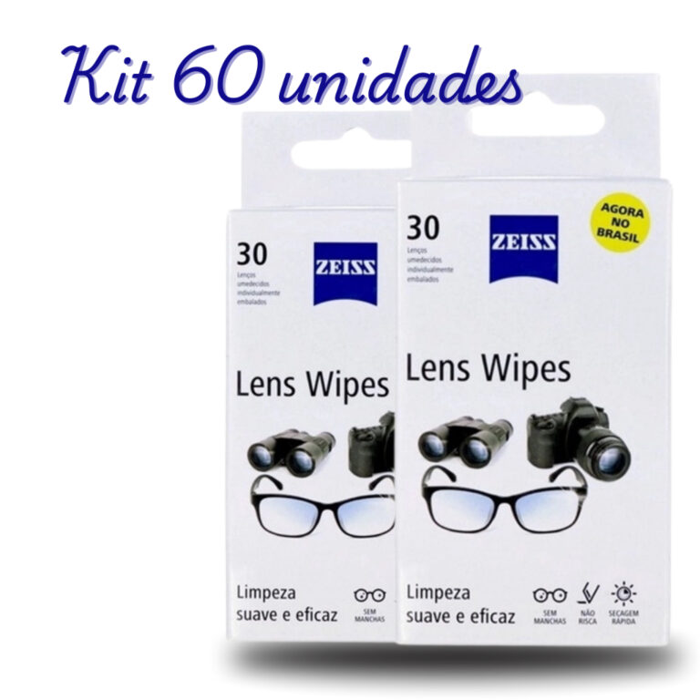 60 unidades de Zeiss Lens Wipes  – Lenços u