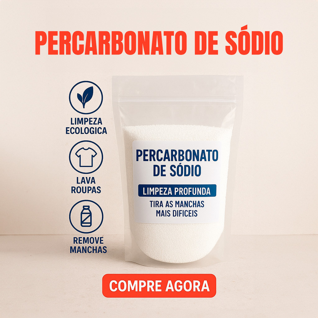 Percarbonato de Sódio 1kg 100% Puro Granulado Whitelux Ativo Tira Manchas Alvejante Sem Cloro Roupas