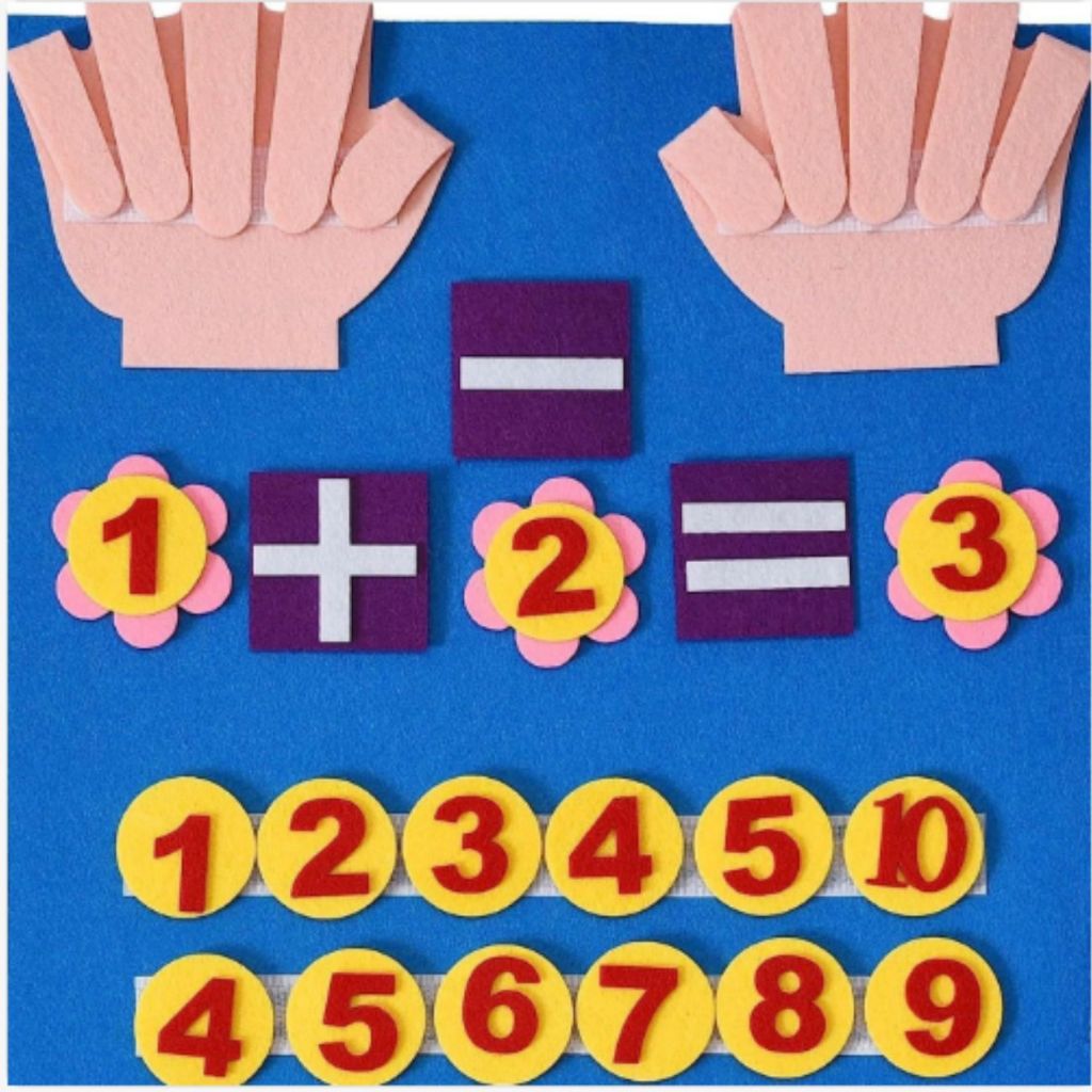 Jogo Educativo de Feltro com Números  Matemática Infantil Aprendizagem Divertida