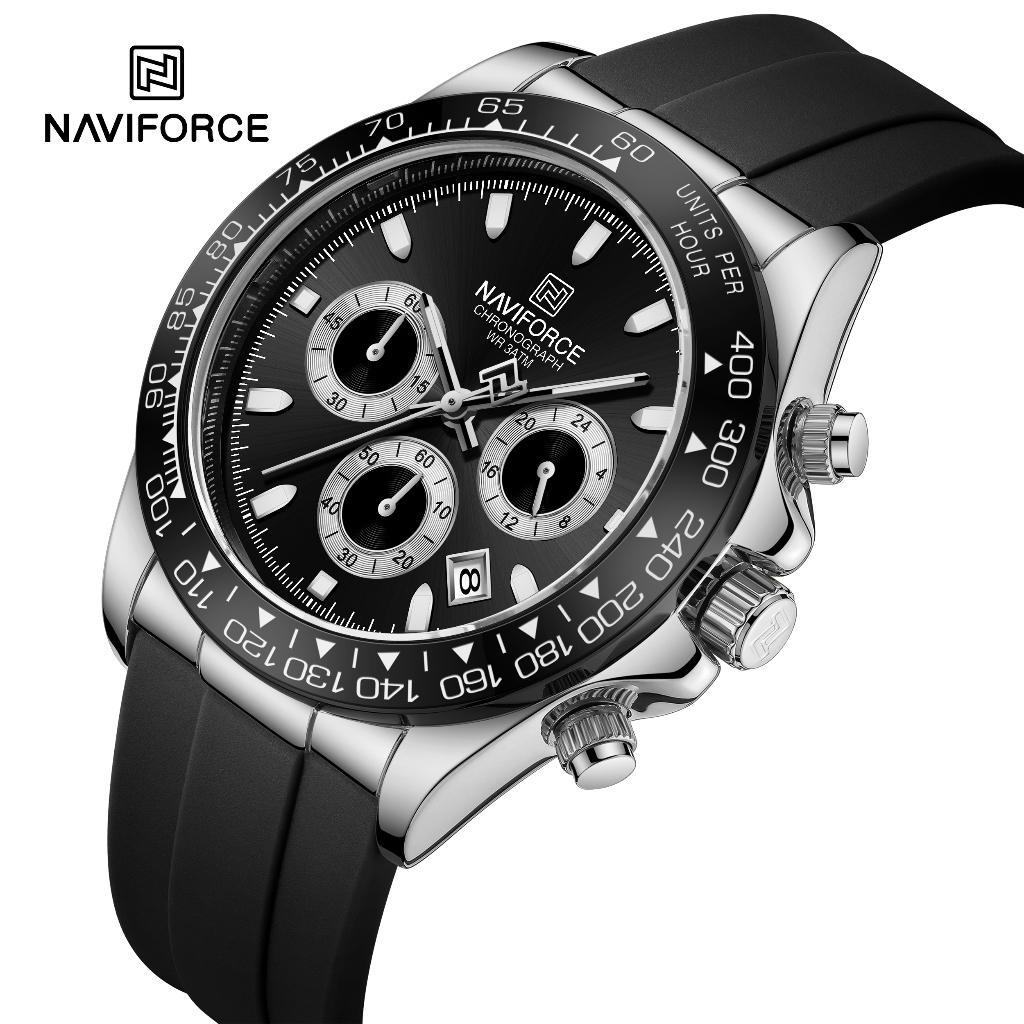 NAVIFORCE 8054 Relógio Original De Pulso De Silicone Para De Negócios Luminoso Quarz Esportes Ao Ar