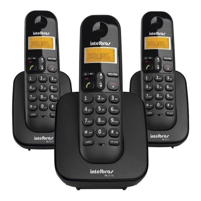 Kit 3 Telefones S/ Fio Intelbras TS 3113 + 2 Ramai