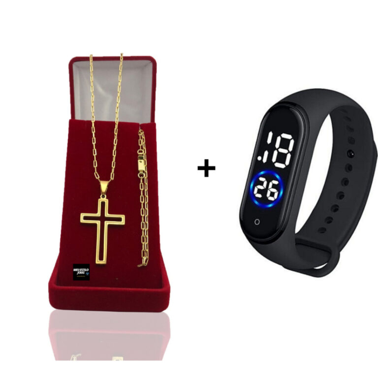 Corrente Masculina Infantil Banhado Ouro 2mm Com P