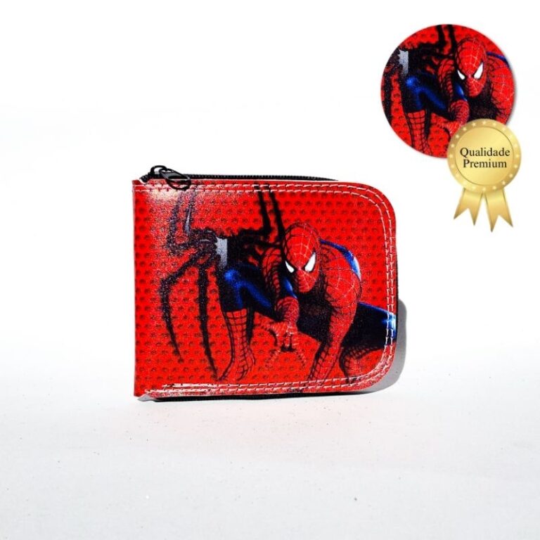 Carteira infantil com ziper Homem Aranha Heróis p
