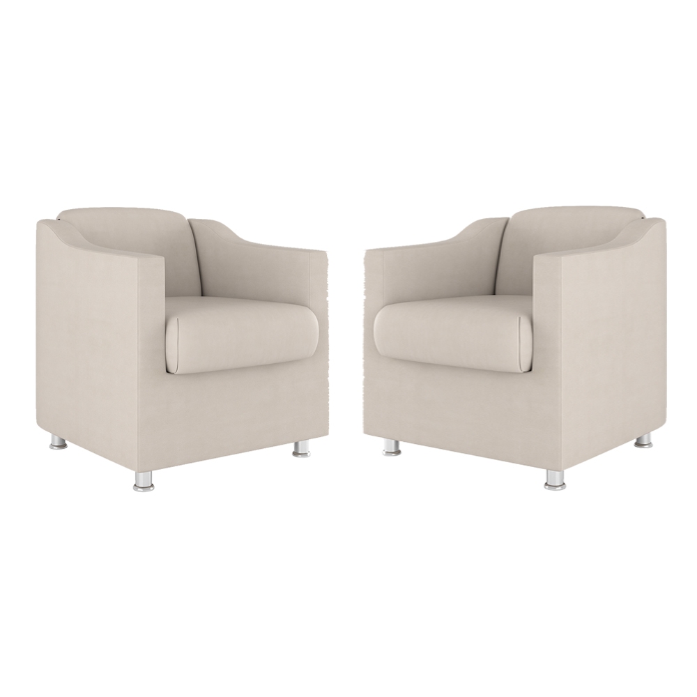 Kit 02 Poltronas Recepção Consultório Suede  Balaqui Decor