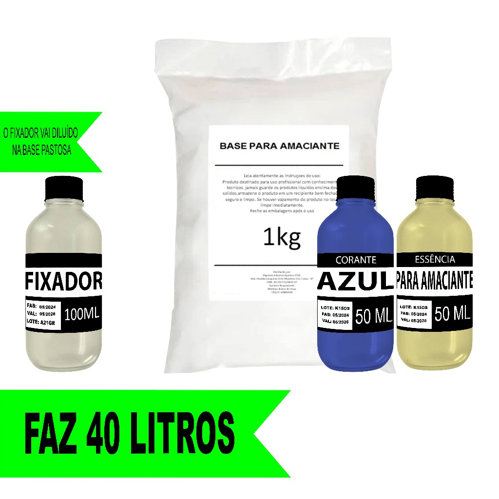 Base Kit Completo Para Fabricar Amaciante – 1 Kg Faz 40l