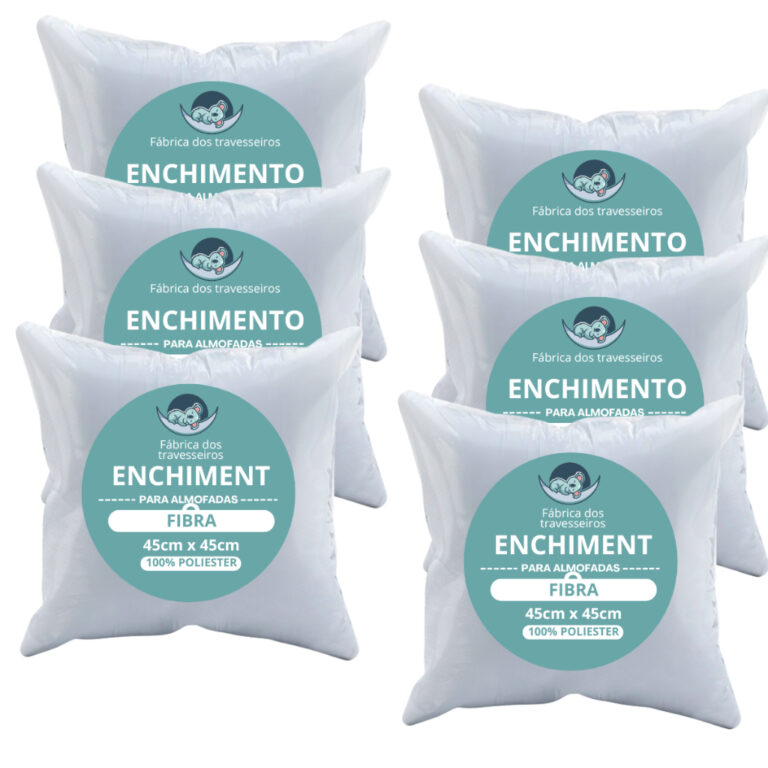 kit 6 Almofada de enchimento refil 45x45cm 100% fi