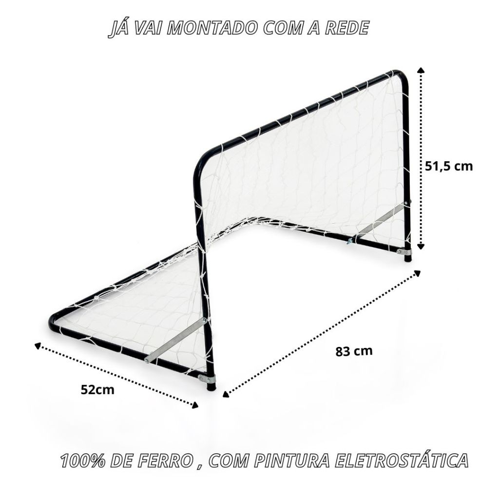 1 Trave Gol De Futebol De Ferro Golzinho Infantil 83×51,5cm
