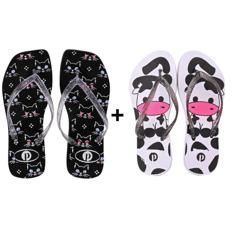 Kit Chinelo Feminino de Gatinho Confortável Leve