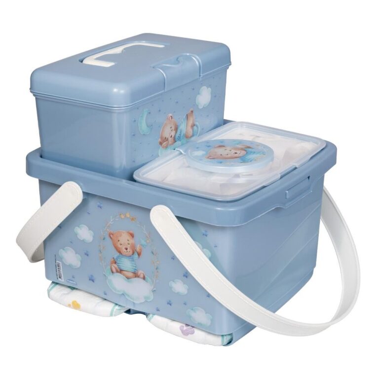 Kit Trocador Urso Azul 3 Peças Bebê Enxoval Len�