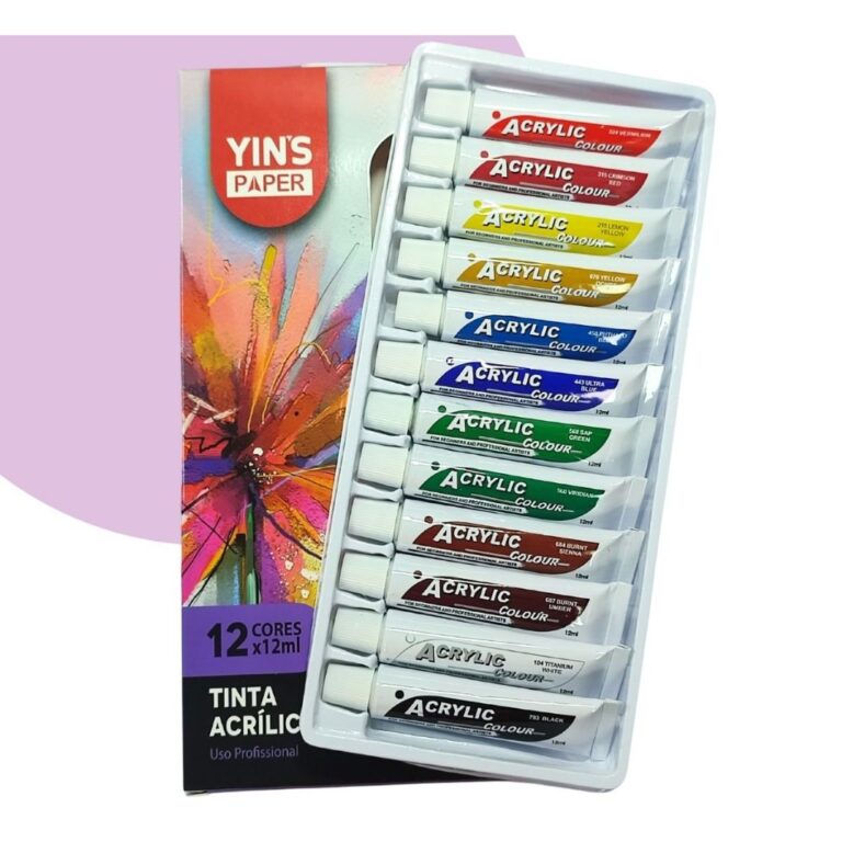 Tinta Acrílica 12 Cores em Bisnaga 12ml Supriment