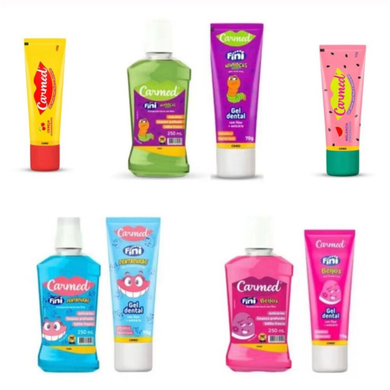 Enxaguante Bucal e Gel Dental Carmed Fini Sabores 