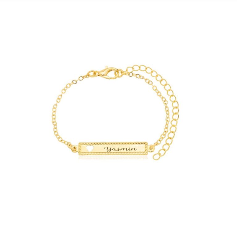 [ SEMI JOIA ] Pulseira Infantil Placa Personalizad