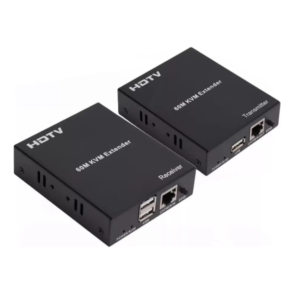 Extensor Hdmi 60m Com Kvm Via Cabo Rede Rj45 Mouse/teclado