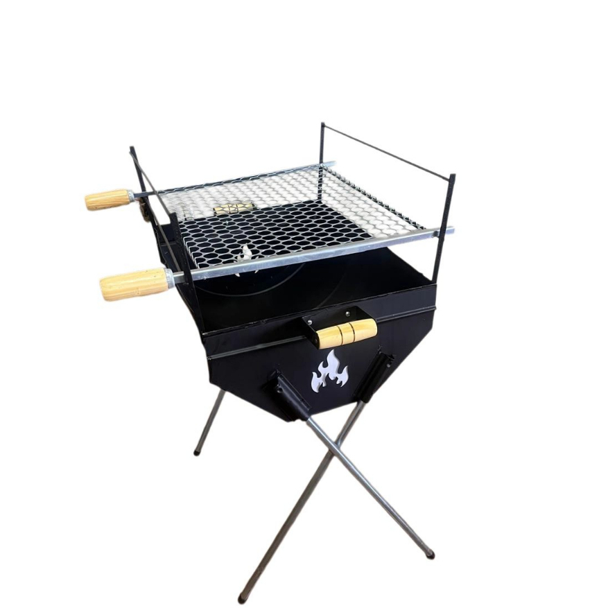 Churrasqueira tradicional 50x40cm com pés desmontável camping