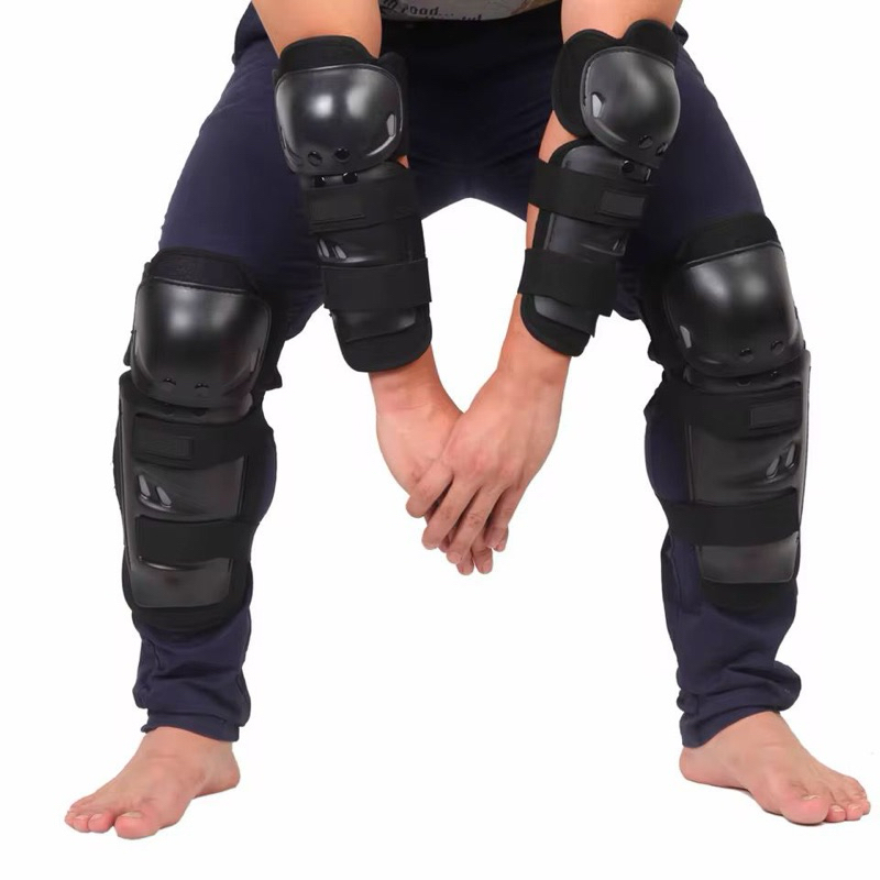 Kit Com Joelheira e Cotoveleira Protecão Articulada para Moto Bike Skate Trilha