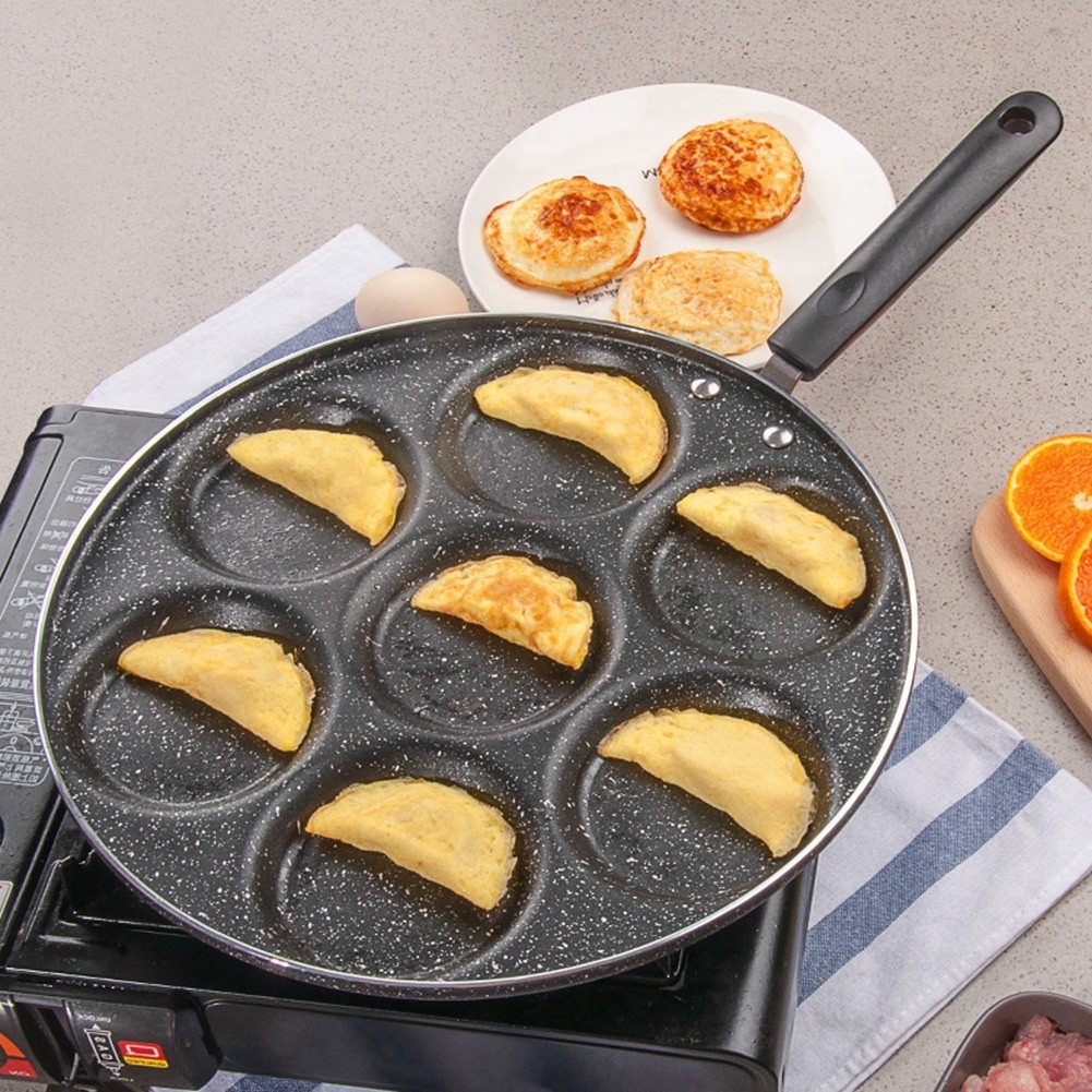 Frigideira Multifuncional Antiaderente 4 ou 7 Furos  Ovos, Omelete, Hambúrguer