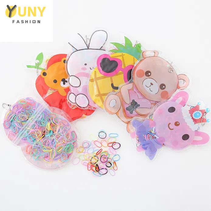 Pacote com 120 Elastico de cabelo Com Bolsa borrac