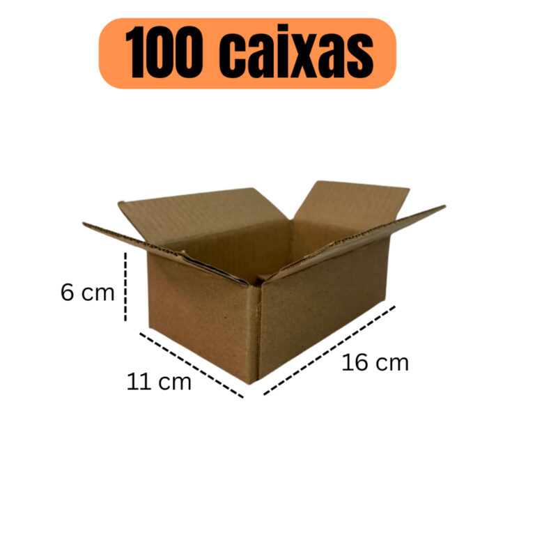 caixa de papelão para envio 16x11x6 100 unidades 