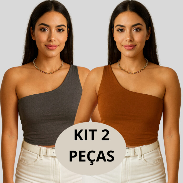 KIT 2 CROPED MULA MANCA COM FORRO DUPLO UM OMBRO S