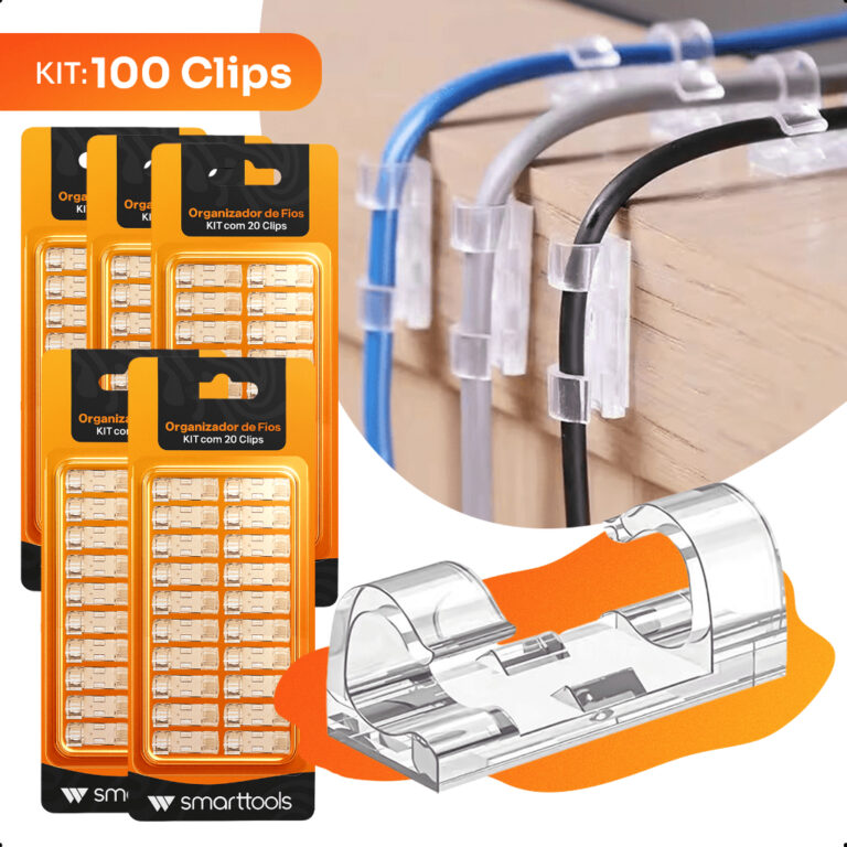 KIT 20 40 60 80 ou 100 Clips Fixador Organizador d