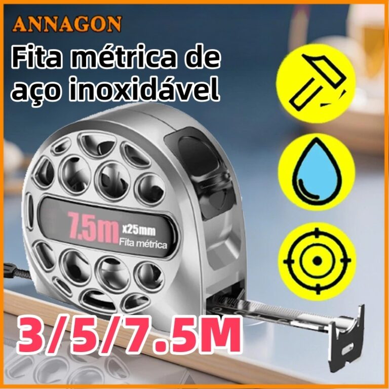 7.5M/5M Fita Métrica Profissional em Aço Inoxid�
