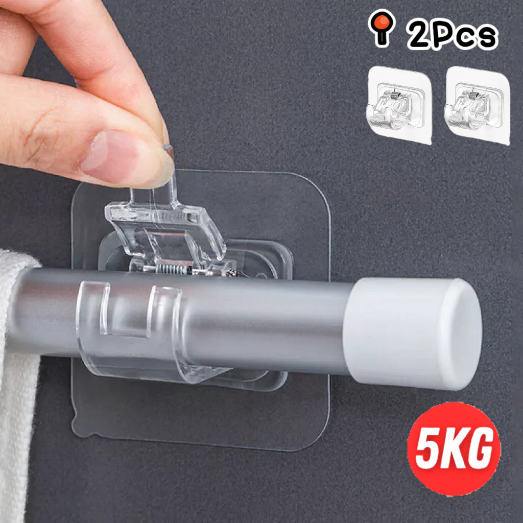 2/4/8pcs Ganchos Autoadesivos Para Suporte Para Barra de Cortina Adesivo Instalação Sem Pregos e Aju