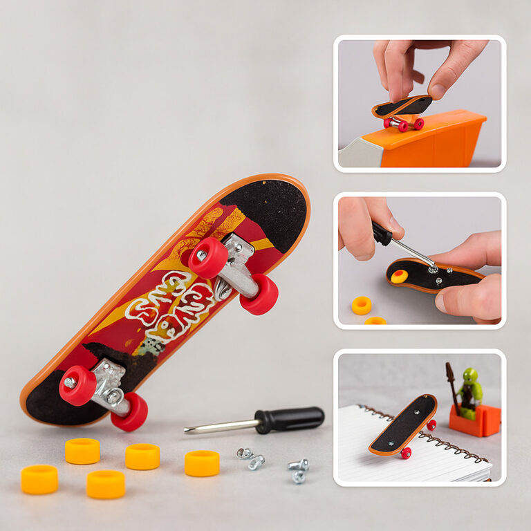Kit 4 Mini Skate de Dedo Radical Com Acessório Pe