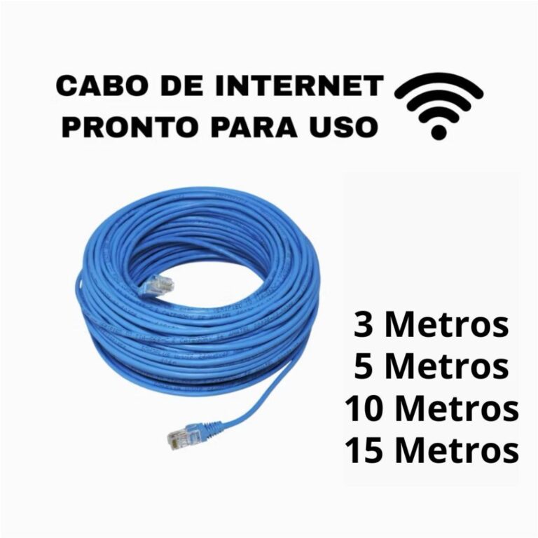 Cabo De Rede Azul RJ45 CAT5e Pc Notebook Roteador 