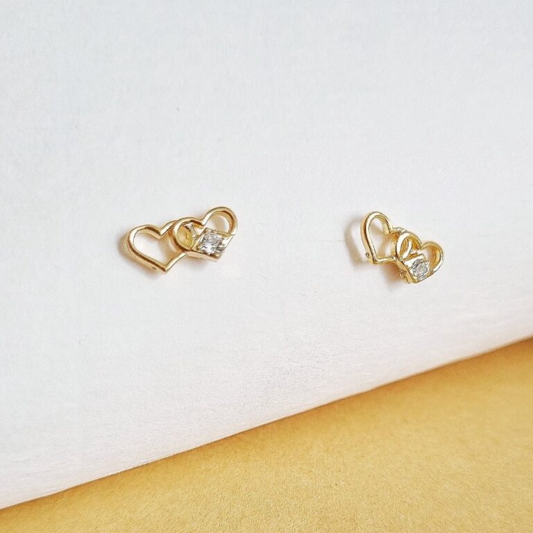 Brinco Infantil ou Adulto Corarão Duplo com Pedra