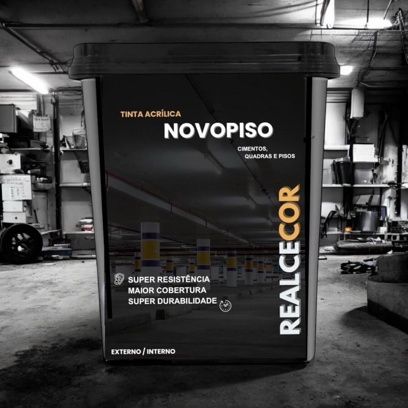 Tinta PISO CINZA látex Acrílica Reacecor Antimofo Sem Cheiro 14KG Resistente