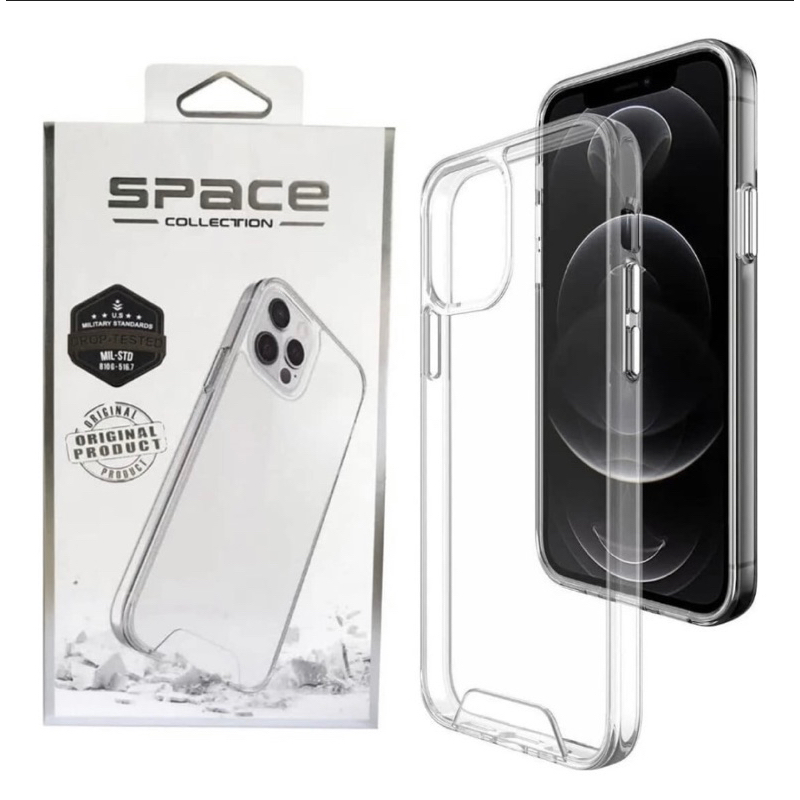 Capa Capinha Space Transparente Anti Impacto Apple para IPhone 13 7 8 Plus Xr 11 12 14 15 16 16E 17