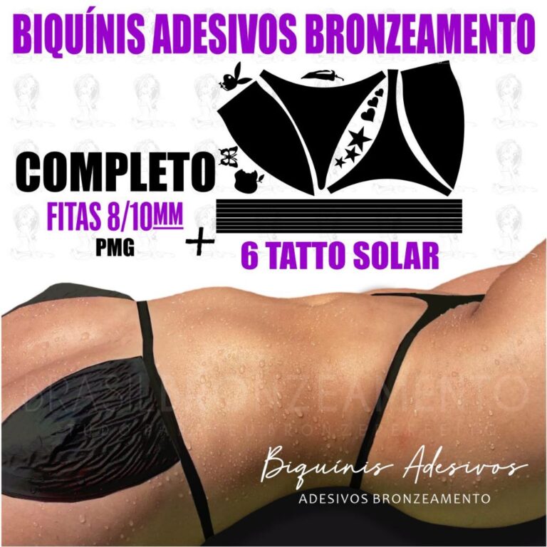 Biquini Adesivo Preto Bronzeamento Completo