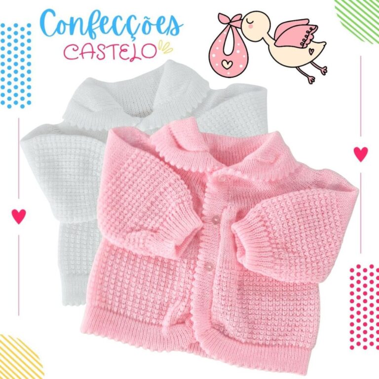 2 CASACOS DE BEBE RECEM NASCIDO TRICÔ MODELO CARD